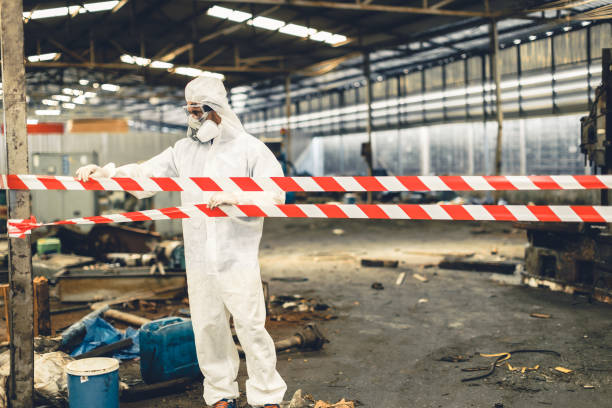 Professional Biohazard Cleanup technician working in Kings Park, VA